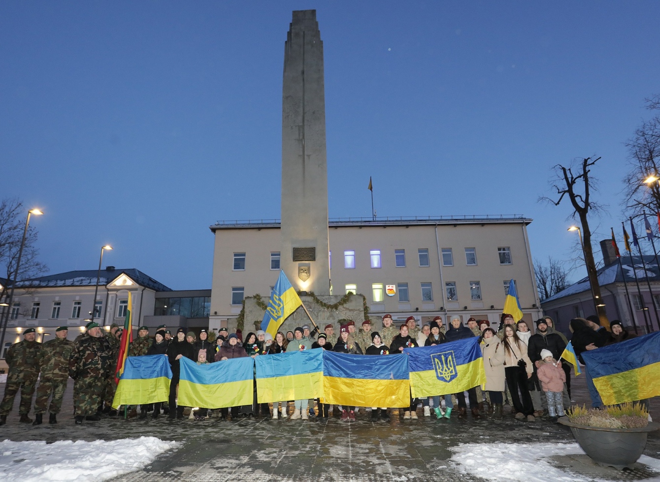 Ukrainos karo metinių minėjimo akimirkos
