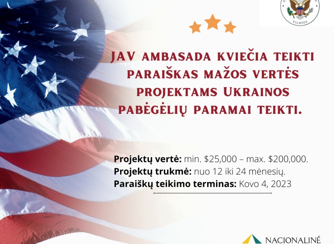 Kvietimas teikti paraiškas