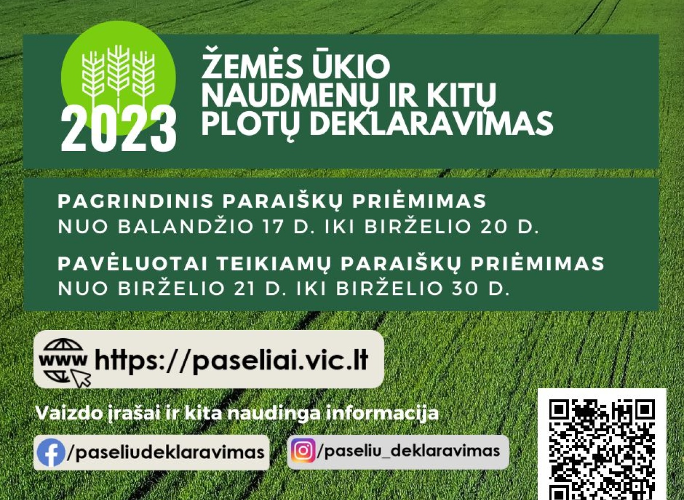 Pasėlių deklaravimo pradžia – balandžio 17 d.