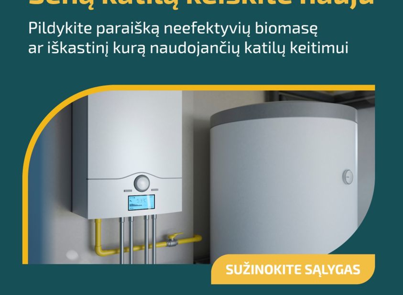 Priimamos paraiškos neefektyviems ir taršiems katilams keisti