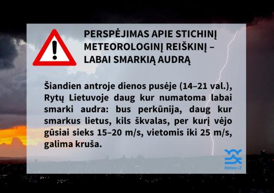 Sinoptikai įspėja: artėja labai...