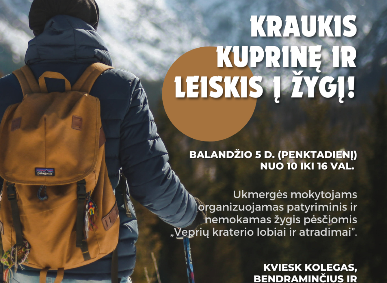 Ukmergės mokytojams organizuojamas patyriminis ir nemokamas žygis pėsčiomis „Veprių kraterio lobiai ir atradimai”