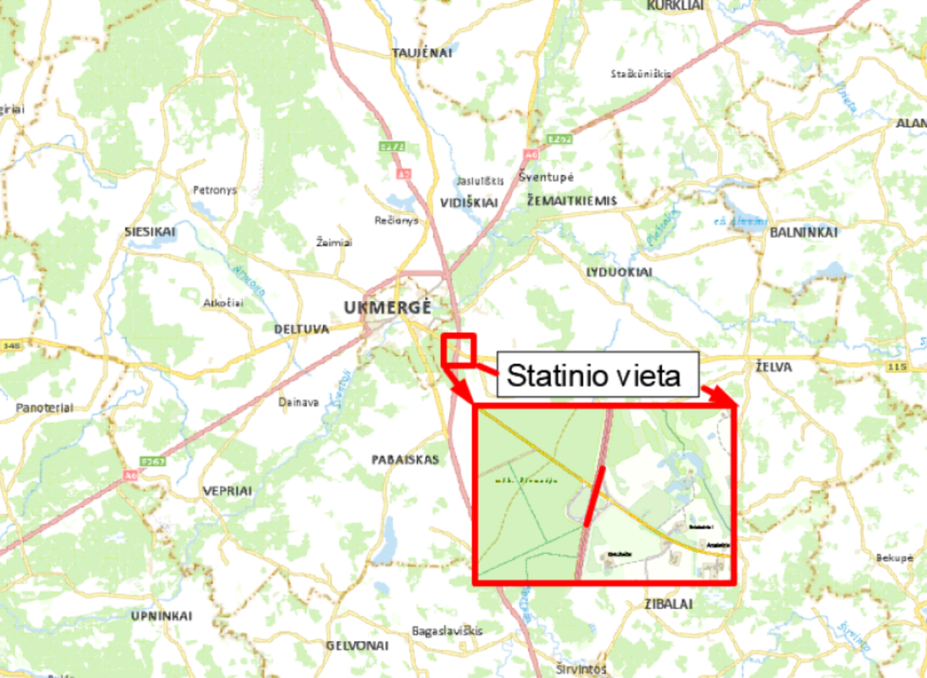 Visuomenės informavimas apie magistralinio kelio A2 Vilnius-Panevėžys 70,016 km (kairėje pusėje) viaduko rekonstravimo projektą