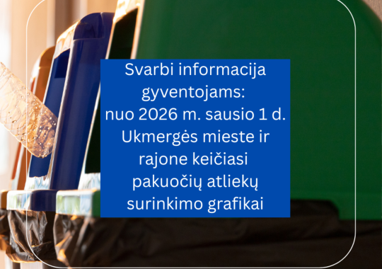 Svarbi informacija gyventojams: nuo...