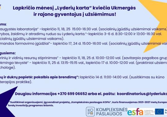 Lyderių karta kviečia į lapkričio...