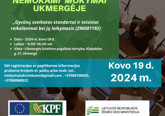 Mokymo kursai „Gyvūnų sveikatos...
