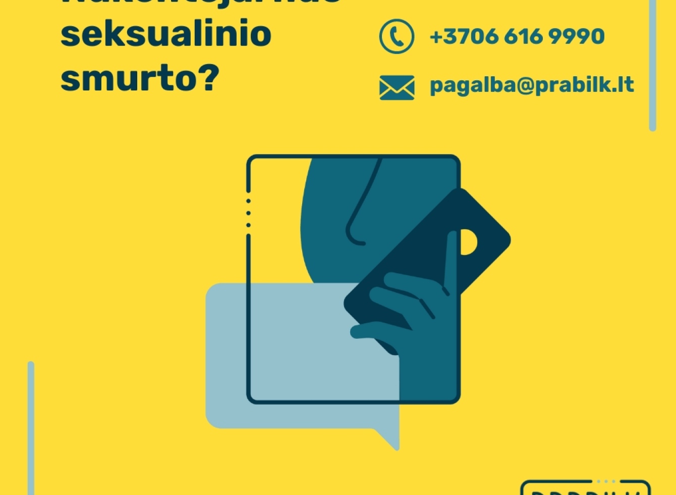 Nemokama ir konfidenciali pagalba telefonu arba internetu nukentėjusiems nuo seksualinio smurto