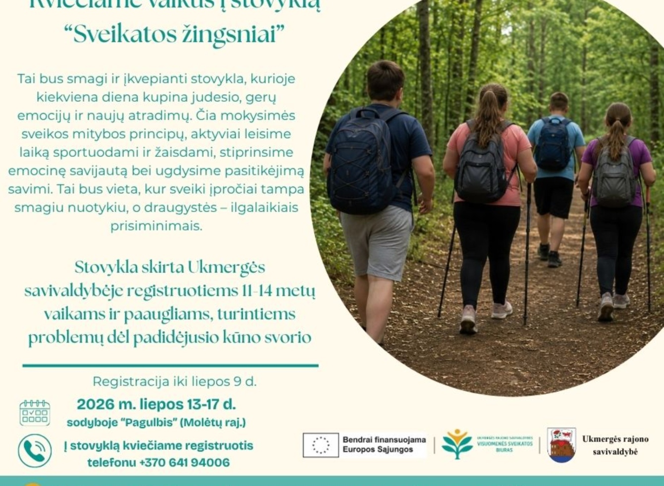 Kviečiame vaikus į vasaros stovyklą „Sveikatos žingsniai“