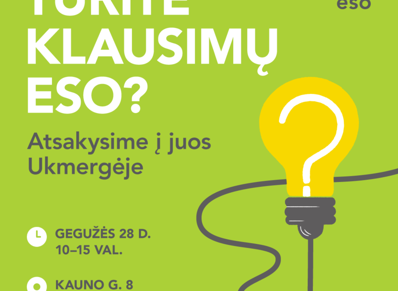 ESO kviečia į gyvą susitikimą Ukmergėje