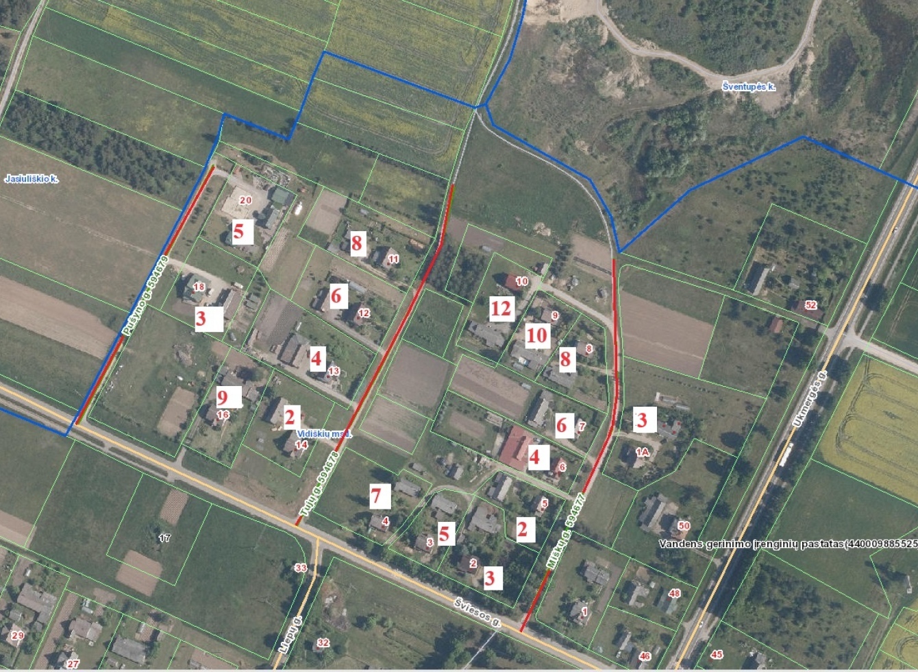 Informacija Vidiškių mstl., Šviesos g. gyventojams