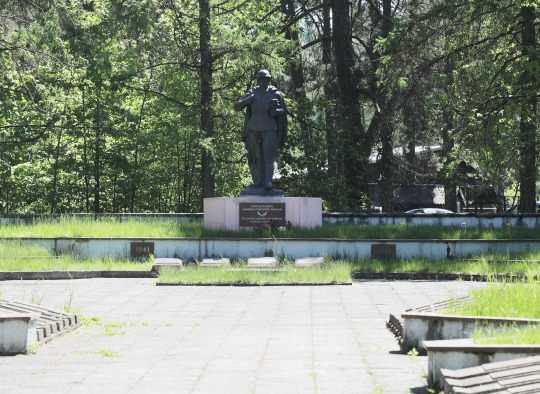 Sovietų Sąjungos karių palaidojimo vietoje (Pašilėje) esanti kario skulptūra