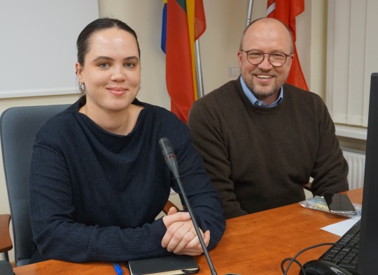 Projekto vadovas M. Gaigalas ir architektė S. Gaigalaitė