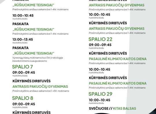 Spalio mėnesio renginiai Ukmergėje ir rajone