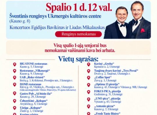 Spalio mėnesio renginiai Ukmergėje ir rajone