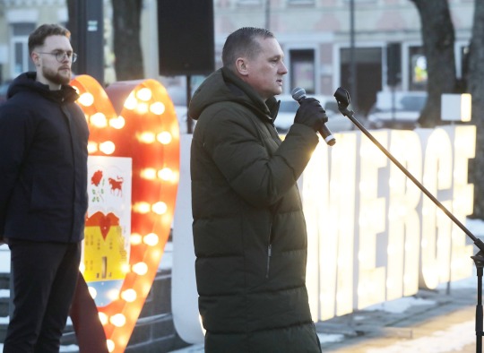 Ukrainos karo metinių minėjimo akimirkos