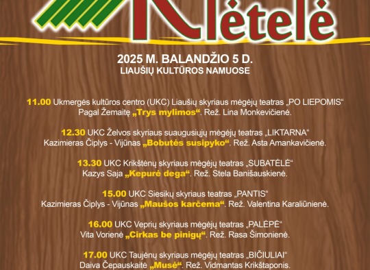 Balandžio mėnesio renginiai Ukmergėje ir rajone