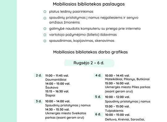 Rugsėjo mėnesio renginiai Ukmergėje ir rajone
