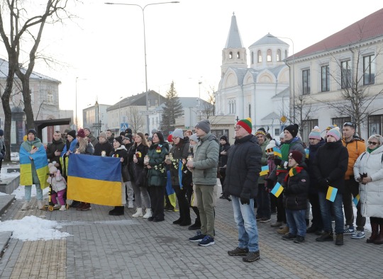 Ukrainos karo metinių minėjimo akimirkos