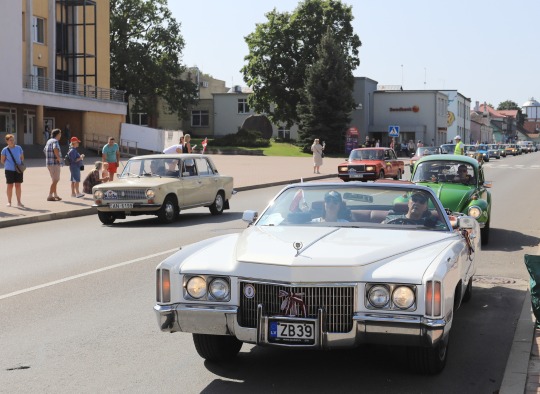 Baltijos kelio 35-metis Ukmergėje paminėtas su įspūdingais istoriniais automobiliais