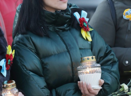 Ukrainos karo metinių minėjimo akimirkos