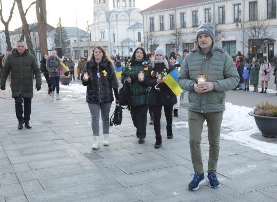 Ukrainos karo metinių minėjimo akimirkos