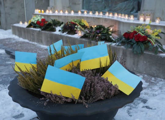 Ukrainos karo metinių minėjimo akimirkos