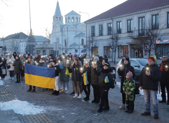 Ukrainos karo metinių minėjimo akimirkos