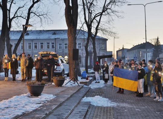 Ukrainos karo metinių minėjimo akimirkos