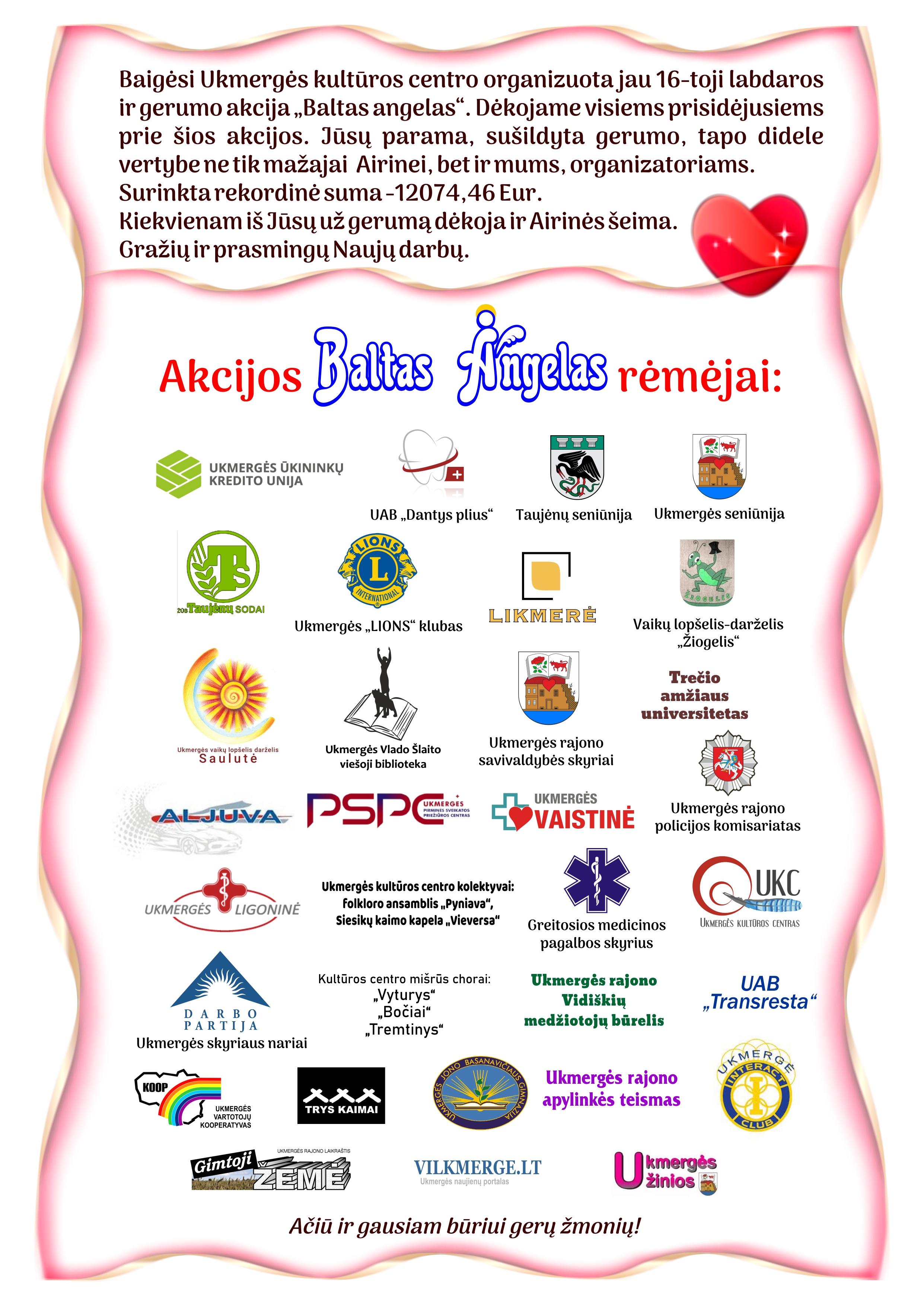 Baltas angelas rėmėjai