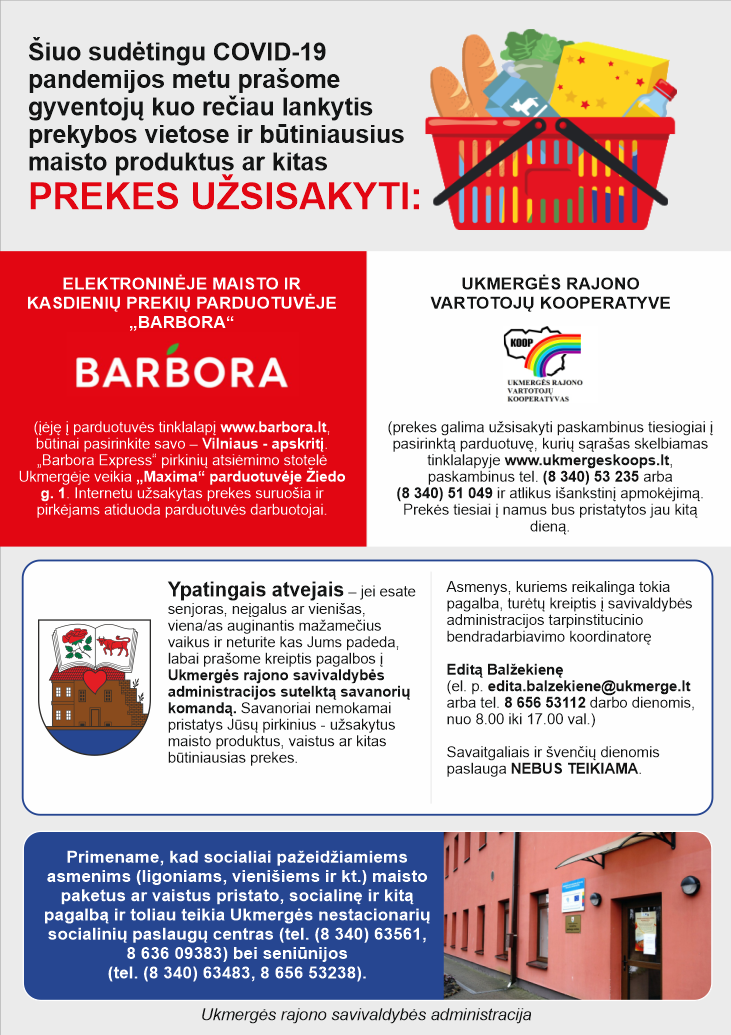 Prekių užsakymas internetu arba telefonu